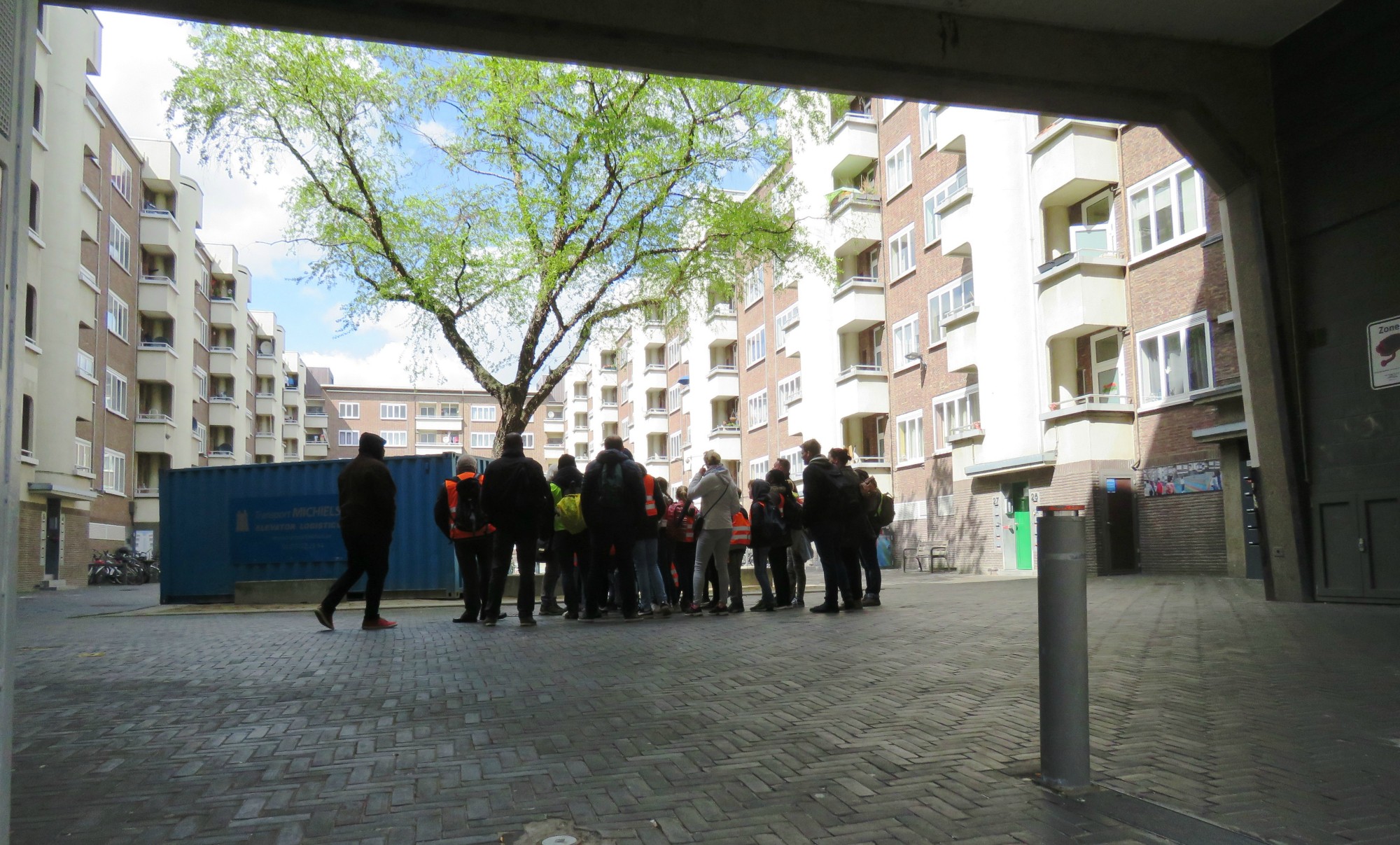Typische blokken met binnenplein, waaronder in de Duinstraat in Antwerpen